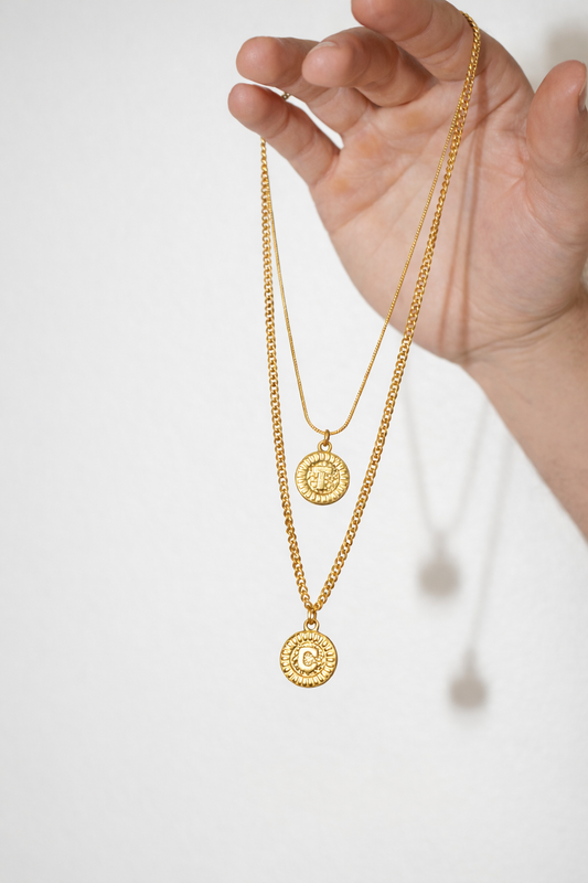 Signature Coin Initial Necklace