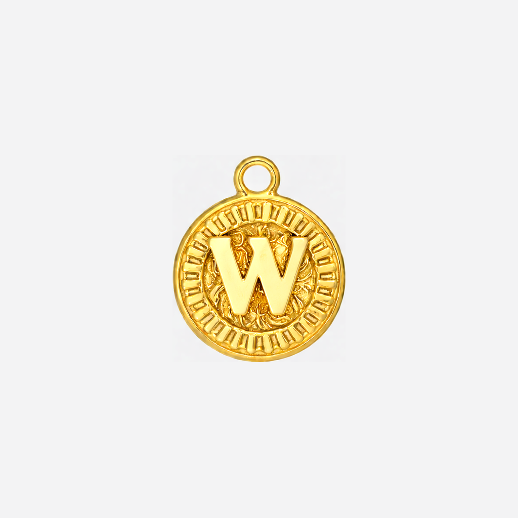 Coin Initial W Gold