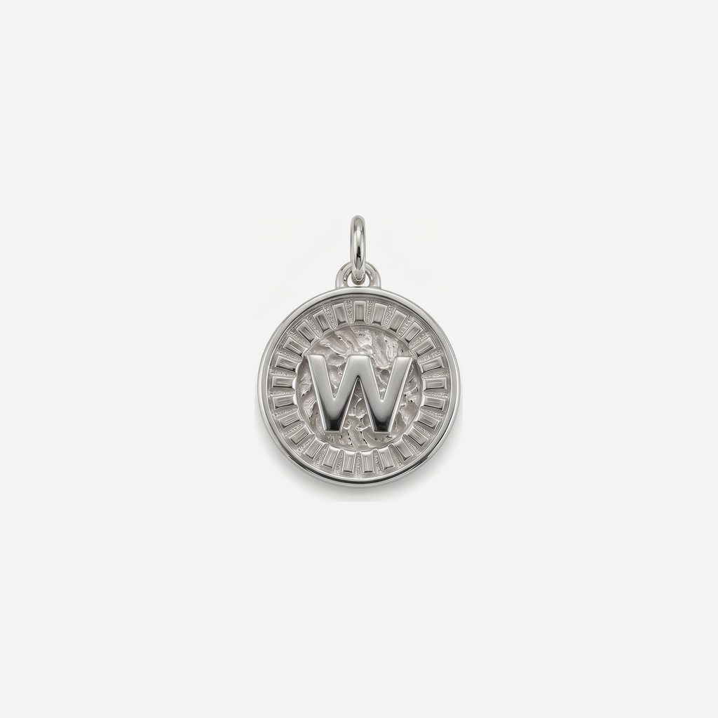 Coin Initial W Silver