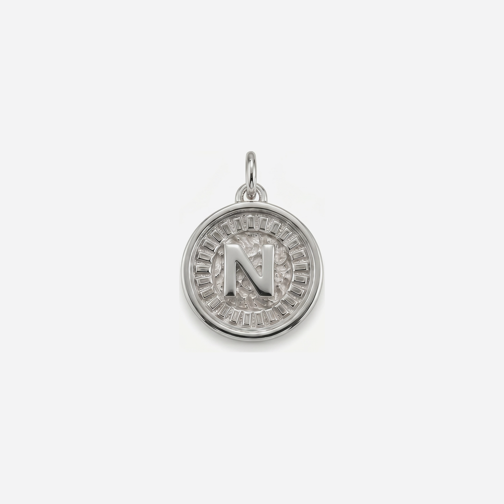 Coin Initial N Silver