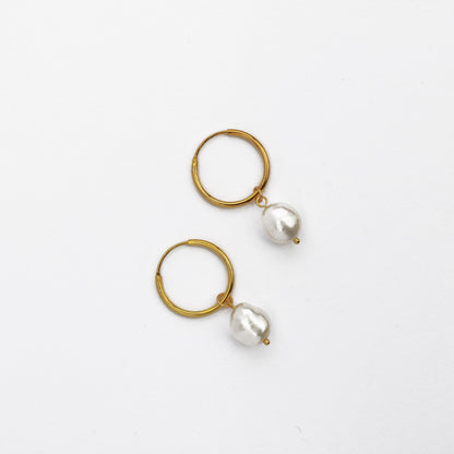 Pearl Drop Hoops image 0