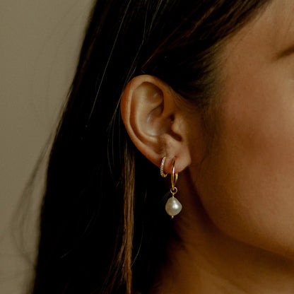 Pearl Drop Hoops image 1