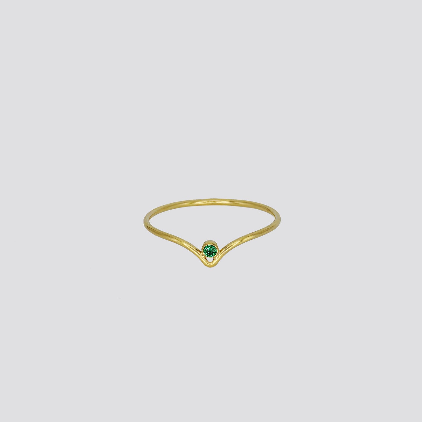 V Birthstone Band Ring image 0