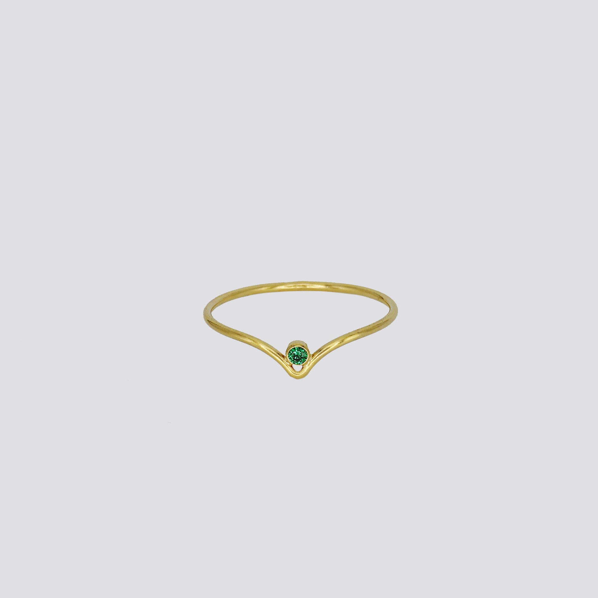 V Birthstone Band Ring image 0