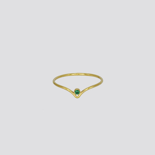 V Birthstone Band Ring image 0
