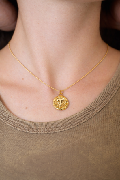 Signature Coin Initial Necklace
