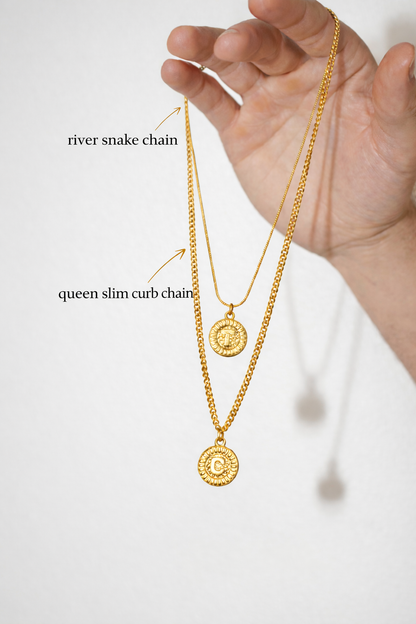 Signature Coin Initial Necklace