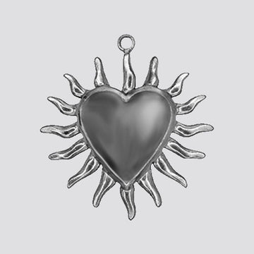 LARGE WAVY HEART charm