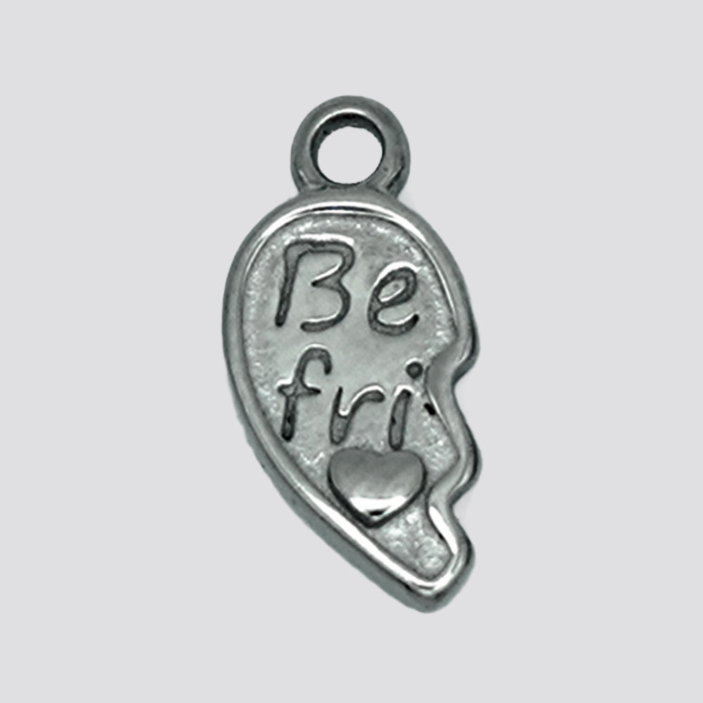 BEST FRIEND HEART - LEFT SIDE - SILVER