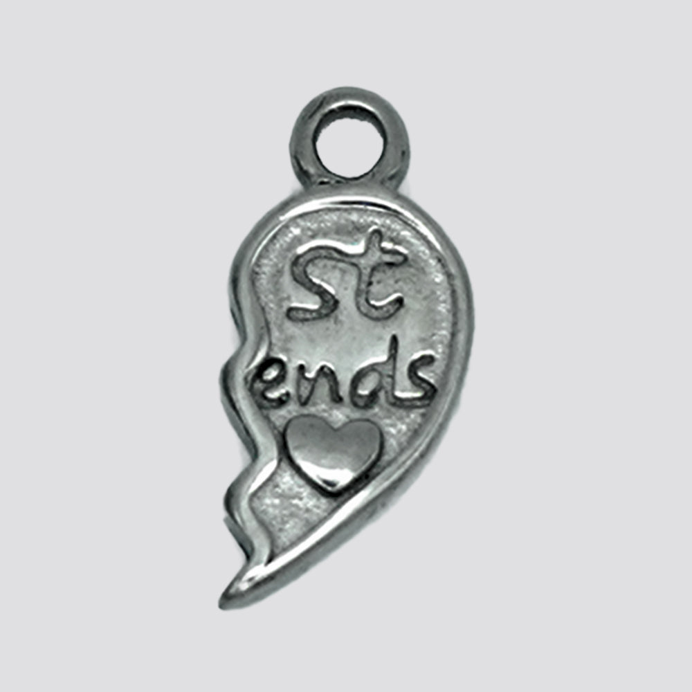 BEST FRIEND HEART - RIGHT SIDE - SILVER