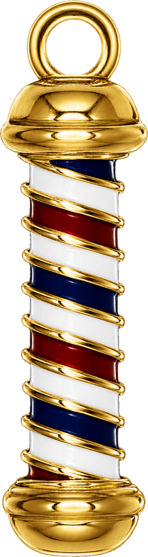 Barber pole charm