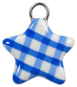 C&c gingham star blue charm