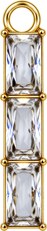Long square gem charm