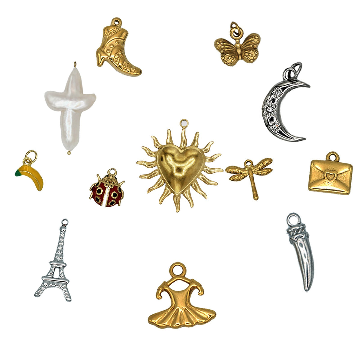 Assorted Charmed by AU charms on white