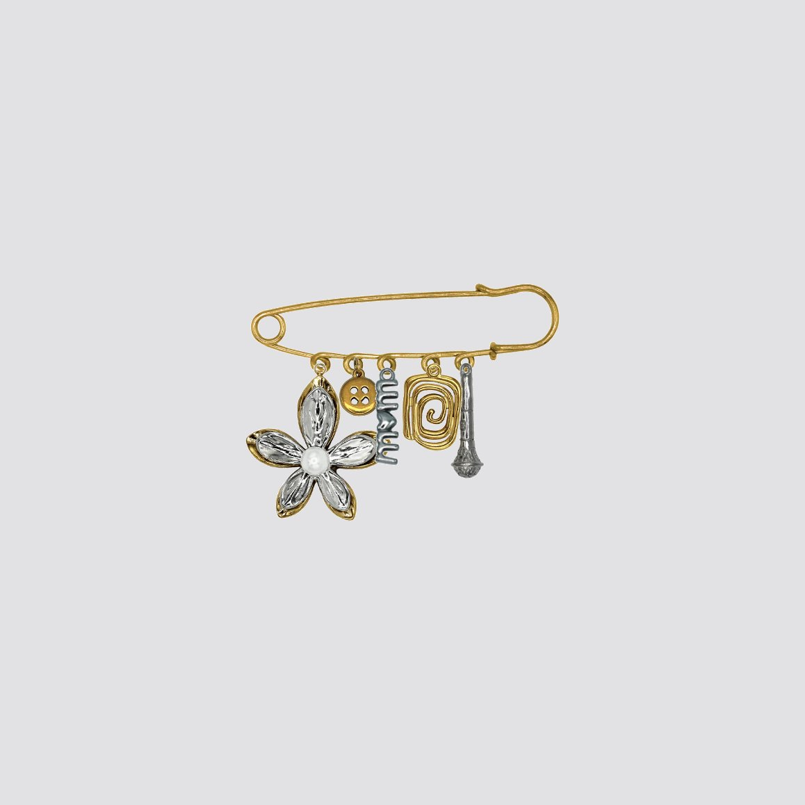 Custom charm safety pin